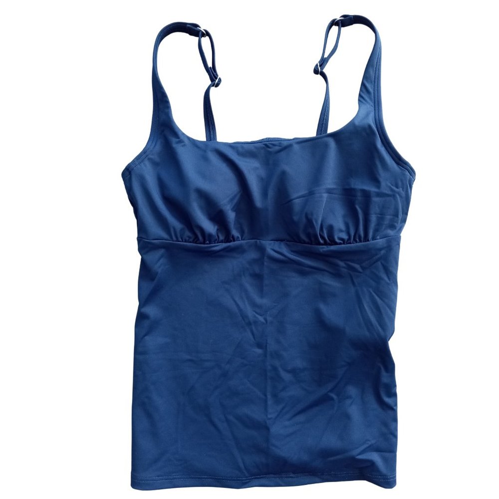 NWT Land's End Women's Navy Blue Blouson Tankini Top Beach Swim Sizes 2, 4, 6
